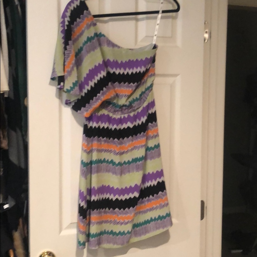 Tracy Reese dress- one shoulder, 100%silk